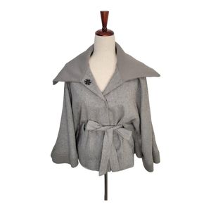 Free People Olmstead Oversized Belted Cape Coat Wool Blend Classic Gray Size S